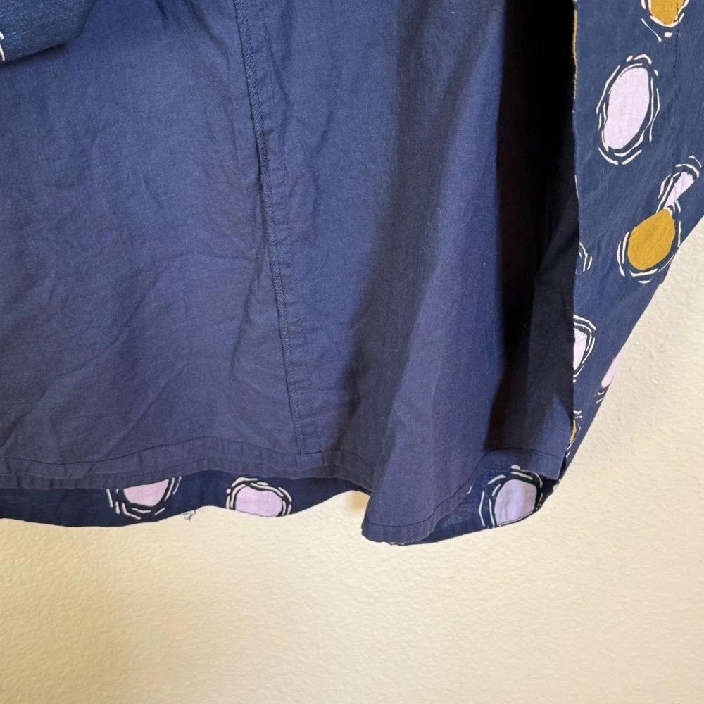 Boden Dress Size 6 Blue Pink‎ Gold Polka Dot Sleeveless Knee Length Cotton Lined